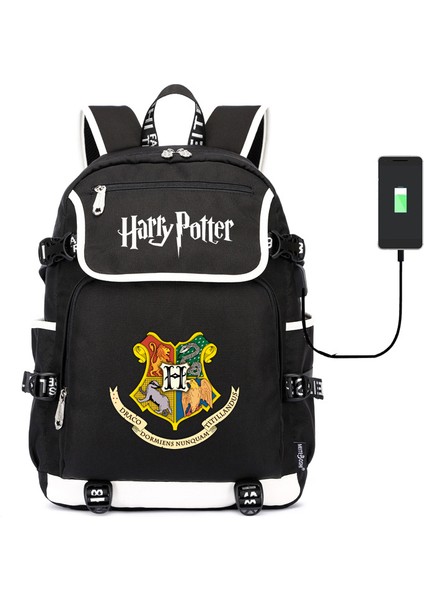 USB Şarj Portlu Harry Potter Öğrenci Sırt Çantası (Yurt Dışından)