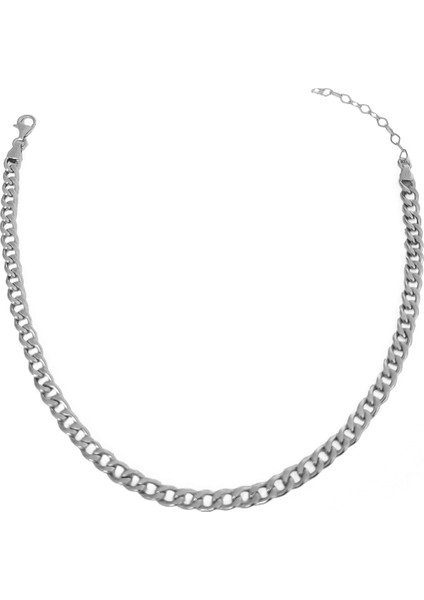 Taşsız Gümüş Gurmet Zincir Model Choker Kolye