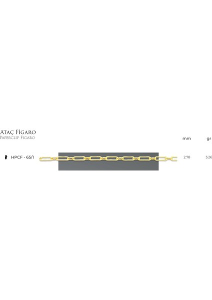 Ataç Zincir 14 Ayar Gerçek Altın Zincir Kolye - Kalınlık: 2.78 mm (585 Damgalı) - 55 cm