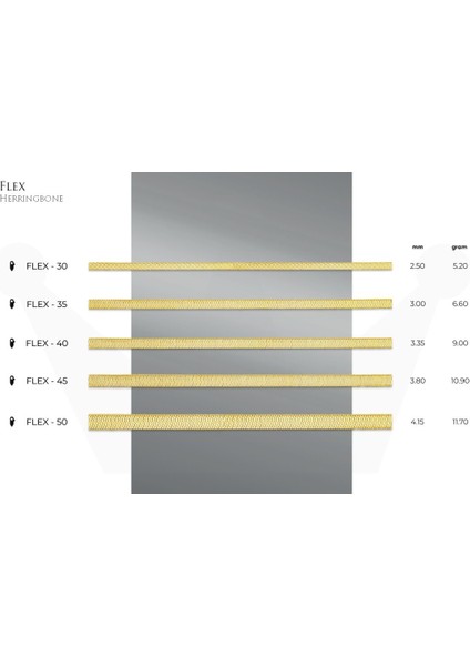 Mistik Silver Yassı Ezme Balıksırtı Zincir 14 Ayar Gerçek Altın Zincir Kolye - Kalınlık: 2.50 mm (585 Damgalı)