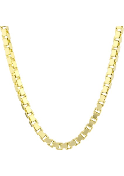 Küp Zincir 14 Ayar Gerçek Altın Zincir Kolye - Kalınlık: 0.80 mm (585 Damgalı) - 60 cm