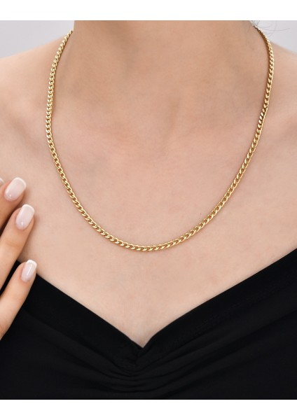 Gurmet Zincir 14 Ayar Gerçek Altın Zincir Kolye - Kalınlık: 3.30 mm (585 Damgalı)