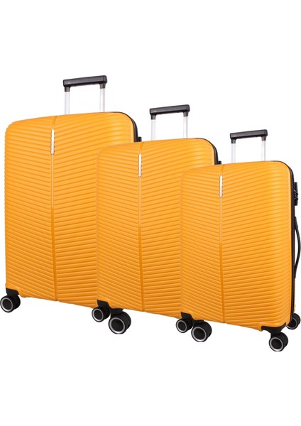 Ultra Light Kırılmaz Silikon 3 Lü Valiz Seti Sarı