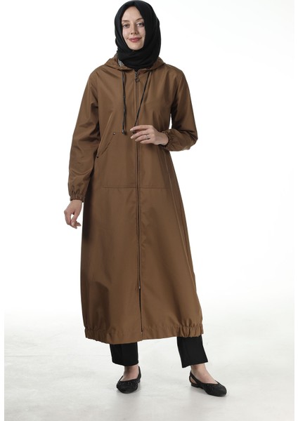 Hardal Kadın Bondik Kapüşonlu Trenchcoat