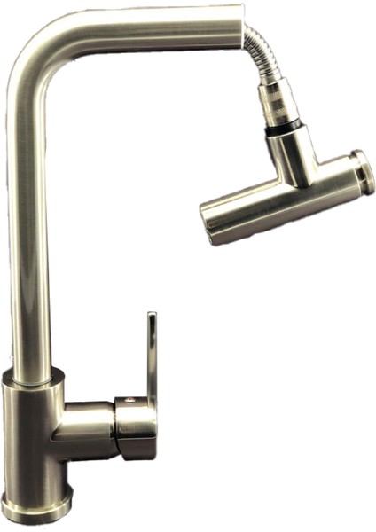 Gizli Spiralli T Tipi Mutfak Eviye Bataryası - Banyo Bataryası - Lavabo Bataryası 3’lü Set Krom Renk