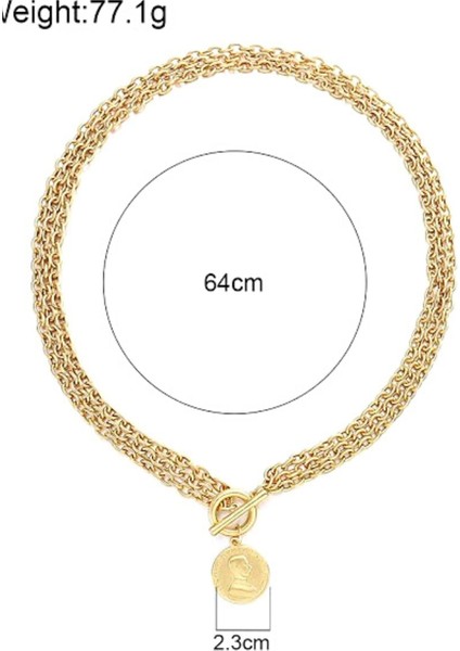 Gold Kaplama Uzun Çoklu Zincir Madalyon Kolye fırsatları