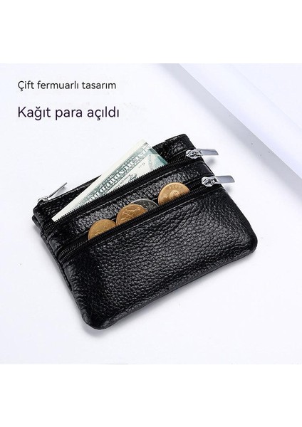 Hakiki Deri Cüzdan Bayan Ev Kraft Fermuar Anahtar Çantası Çok Fonksiyonlu Kart Çantası Bozuk Para Çantası fiyatları