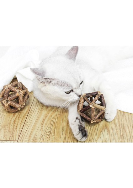 Catnip ile Rolling Ahşap Top Interaktif Eğlenceli Kedi Oyuncak (Yurt Dışından)