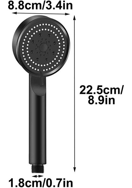 Siyah Turbo Fan Lite El Duşu Duş Başlığı Handshower