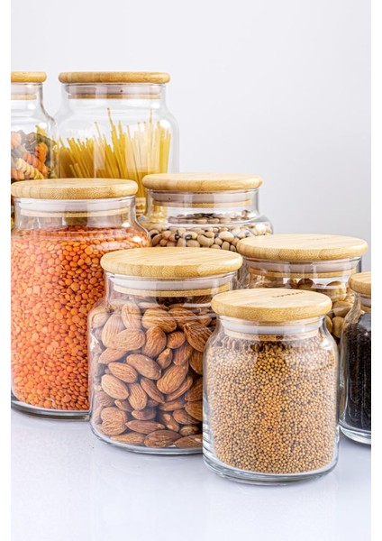 Zone - 8'li Cam Saklama Kabı Vakumlu Bambu Kapaklı fiyatları