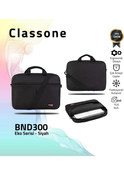 15.6 Inç BND300 Eko Serisi 15.6 Inç Uyumlu Notebook Çantası, Siyah fiyatları
