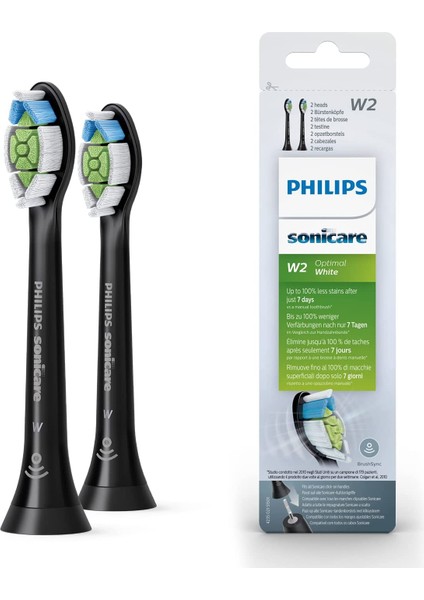 HX6062/13 Philips Sonicare HX6062/13 - Optimal White - Sonic Şarjlı Diş Fırçası Yedek Başlıkları - 2'li Siyah