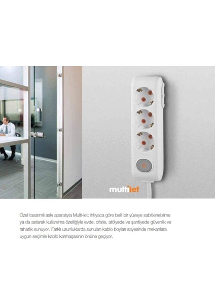 Multi-Let 4lü Topraklı 2mt Kablolu (90113402)