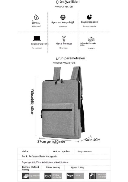 Ultra Ince 14-15 Inç Dizüstü Sırt Çantası (Yurt Dışından)