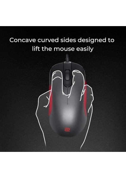 Zowıe Fk2-B - Oyun Faresi (Plug & Play, 3360 Sensör, Small) E-Sports Için, Siyah, Medium (123X58X36MM) modelleri