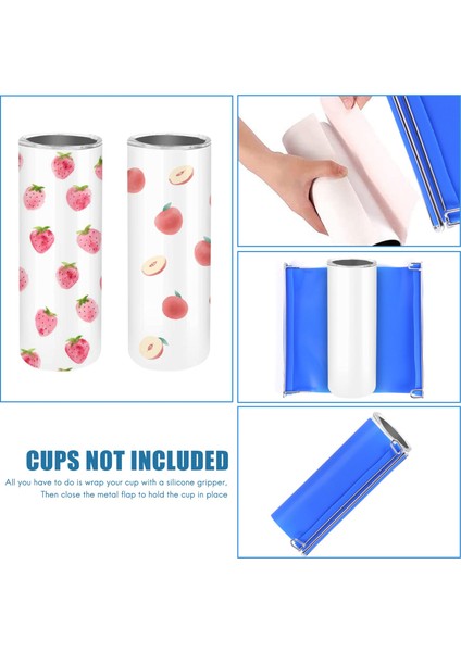 2 Adet 20 Oz Silikon Bardak Wrap Süblimasyon Silikon Bantlar Tumbler Kupa Tumbler Baskı Süblimasyon Mavi Için Basın