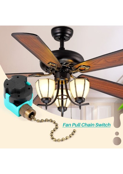 3 Paket Tavan Fanı Anahtarı 3 Hız 4 Tel Kulak ZE-268S6 Fan Çekme Zincir Anahtarı Değiştirme Hız Kontrol Anahtarı