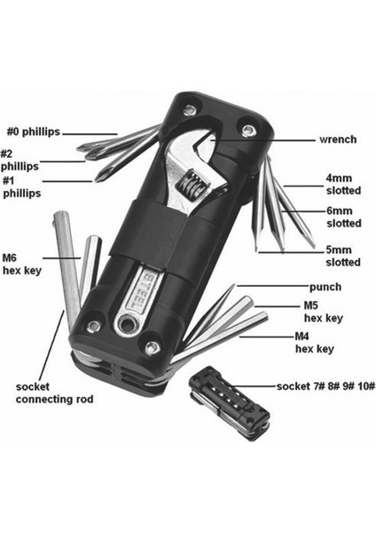 Bisiklet Çok Fonksiyonlu Alet Setl - Siyah (Yurt Dışından)