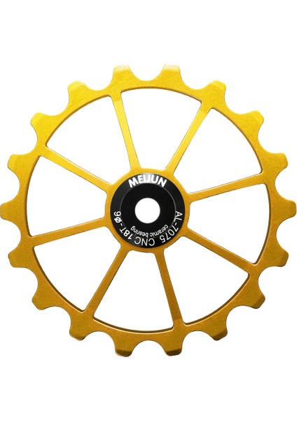 Meıjun 18 T Bisiklet Arka Attırıcı Tekerlek Seramik Rulman Kasnak Yol Bisikleti Kılavuz Silindir Avara 4mm 5mm 6mm (Altın)