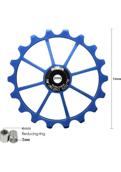 Meıjun 18 T Bisiklet Arka Attırıcı Tekerlek Seramik Rulman Kasnak Yol Bisikleti Kılavuz Silindir Avara 4mm 5mm 6mm (Altın)
