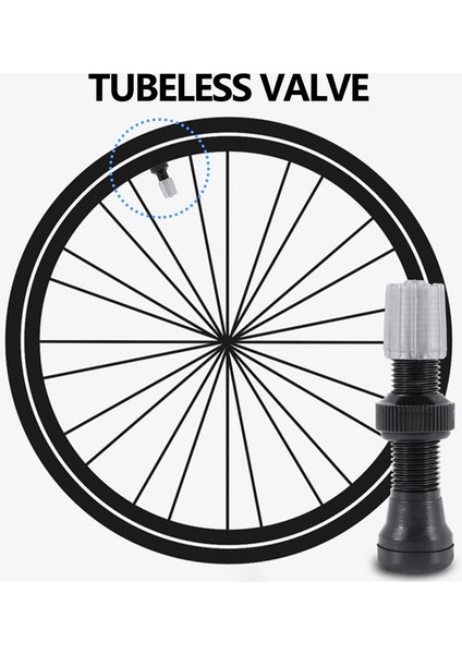 2 Adet Bisiklet Schrader A/v Vanalar 40MM Cnc Işlenmiş Eloksallı Nipel Yol Bisikleti Tubeless Jantlar Için, Siyah