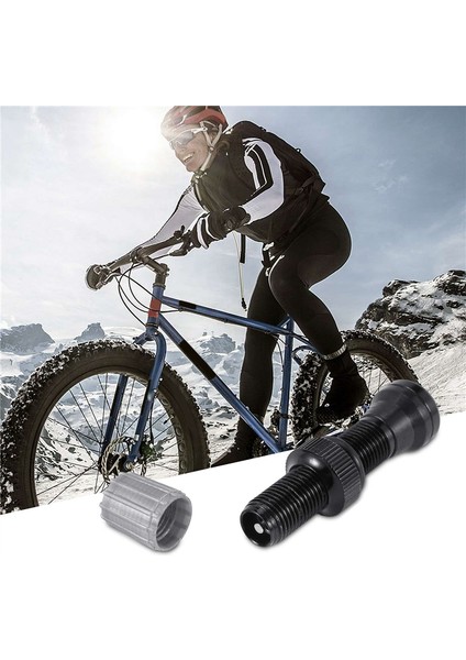 2 Adet Bisiklet Schrader A/v Vanalar 40MM Cnc Işlenmiş Eloksallı Nipel Yol Bisikleti Tubeless Jantlar Için, Siyah