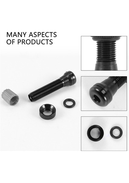 2 Adet Bisiklet Schrader A/v Vanalar 40MM Cnc Işlenmiş Eloksallı Nipel Yol Bisikleti Tubeless Jantlar Için, Siyah
