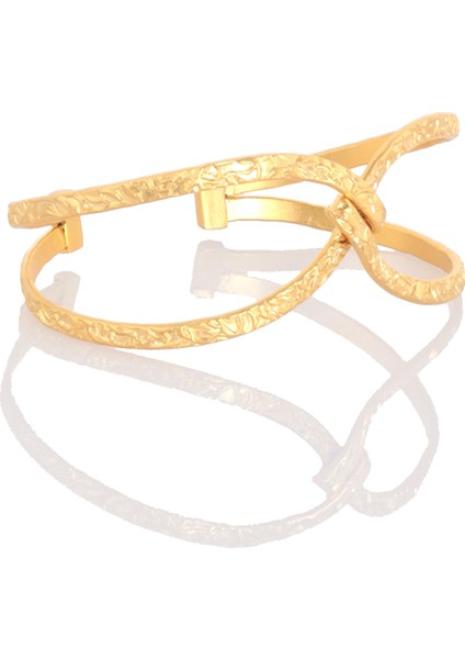 Kadın Lak Altın Renk Kaplama Ayarlanabilir Açık Band Gemici Düğümü Kelepçe Bileklik indirimleri