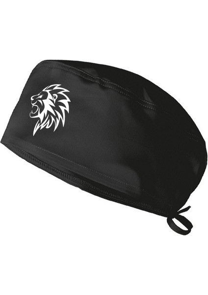 Taraftar Beyaz Aslan Baskılı Doktor Hemşire Bonesi Cerrahi Bone Aşçı Chef Bonesi