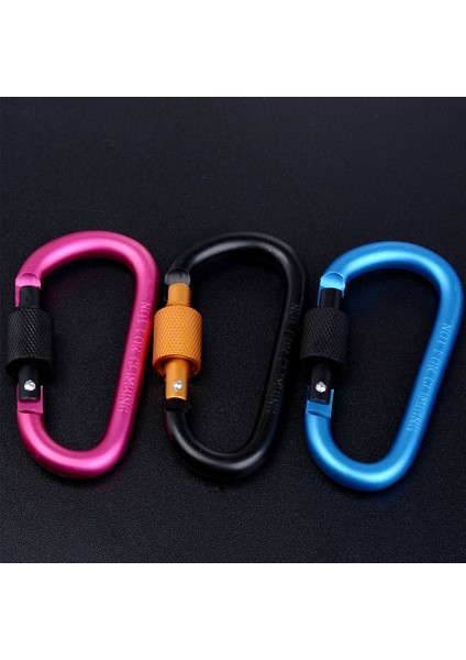 10 Adet D Ring Carabiner Vidalı Kilit Tırmanma Toka Snap Yay Klipsi Alüminyum (Yurt Dışından)