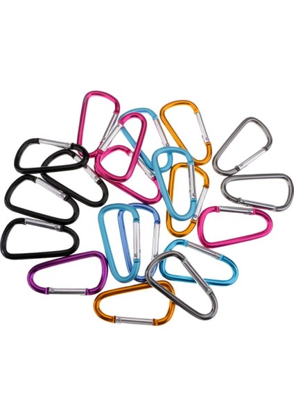 20 Adet Snap Hook D-Alüminyum Carabiner Açık Mekan Kamp Kayak Bahar Klibi (Yurt Dışından)