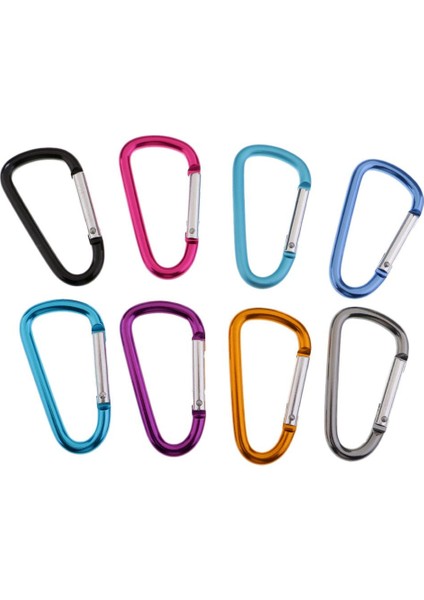 20 Adet Snap Hook D-Alüminyum Carabiner Açık Mekan Kamp Kayak Bahar Klibi (Yurt Dışından)