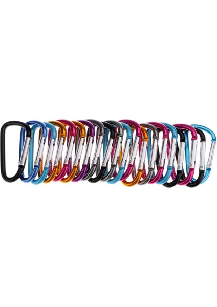 20 Adet Snap Hook D-Alüminyum Carabiner Açık Mekan Kamp Kayak Bahar Klibi (Yurt Dışından)