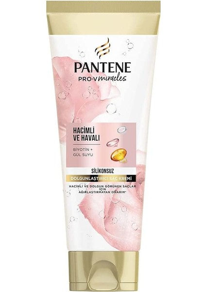 Silikonsuz Saç Bakım Kremi Hacim Veren Dolgunlaştırıcı, Biotin ve Gül Suyu, 275 ml
