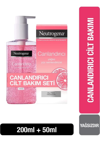 Neutrogena canlandırıcı Temizleme Jeli (150 Ml) ve Nemlendirici (50 Ml)