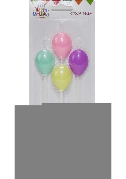 Balonlar Temalı Renkli Mum Seti