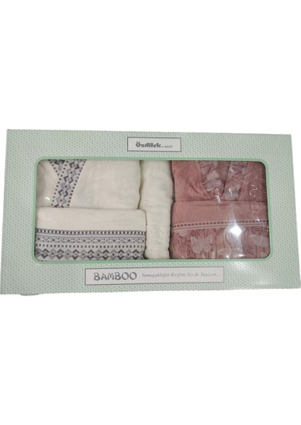 Bornoz Seti But Dream Happy Set Gülkurusu Krem