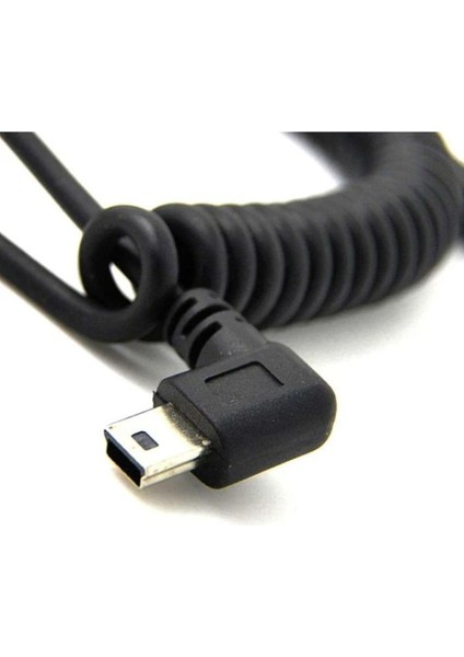 Spiral Mini USB Sağ 90 Derece Bükümlü Kablo