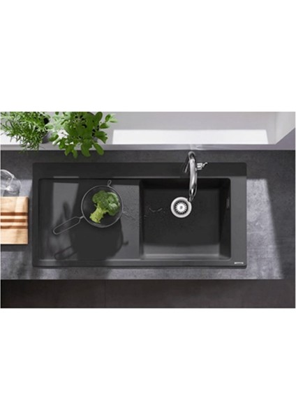S51 S514-F450 Ankastre Eviye 450, Damlalıklı, Beton Grisi fırsatları