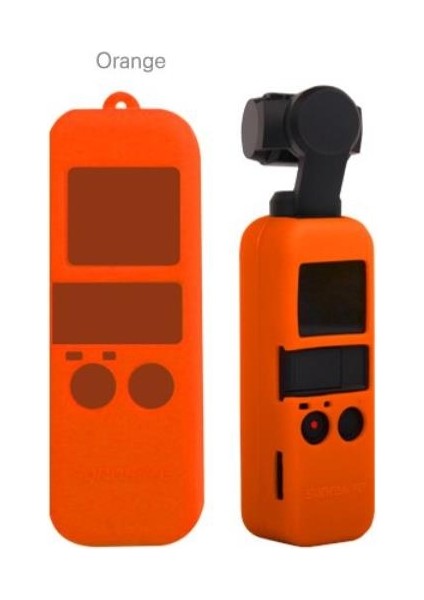 Dji Osmo Pocket Için Renkli Silikon Koruyucu Kılıf Buyun Askılı Kordon Turuncu