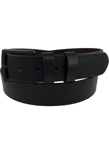Siyah Deri Dikişli Model 4 Cm.lik Spor Kemer - 7000-DÜZ fiyatları