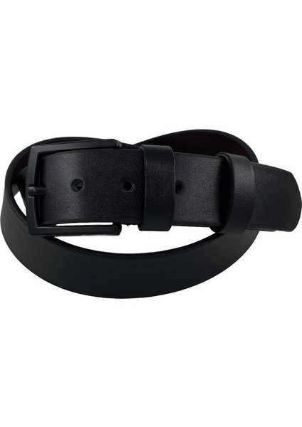 Siyah Deri Dikişli Model 4 Cm.lik Spor Kemer - 7000-DÜZ fırsatları