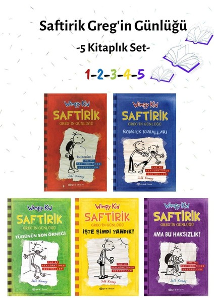 Saftirik Greg'in Günlüğü 1 - Saftirik Greg'in Günlüğü 2 - Saftirik Greg'in Günlüğü 3 - Saftirik Greg'in Günlüğü 4 - Saftirik Greg'in Günlüğü 5 - 5 Kitap - Jeff Kinney