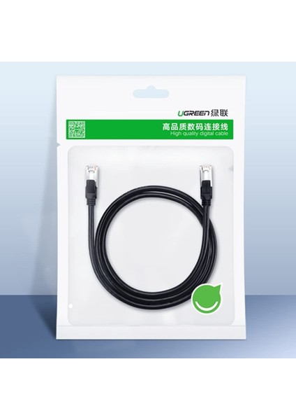 Cat6 Saf Bakır Metal Konnektör Ethernet Kablosu Siyah 1 Metre fırsatları
