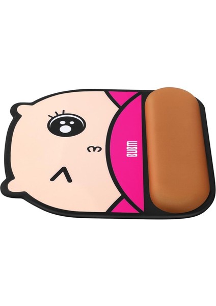 Konfor Mouse Pad Silikon Karikatür Bileklikleri Jel Pad Kedi Deseni Gül Kırmızı (Yurt Dışından)