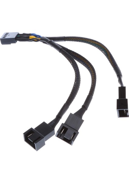 15CM 4 Pin Pwm Pc Fan 3 Yolu Y Ayırıcı Kablo Siyah (Yurt Dışından)