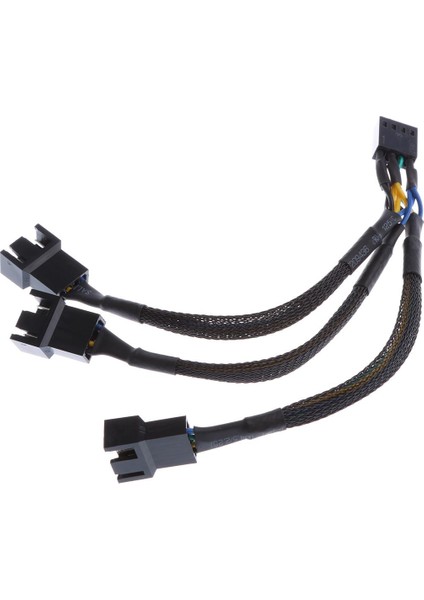 15CM 4 Pin Pwm Pc Fan 3 Yolu Y Ayırıcı Kablo Siyah (Yurt Dışından)