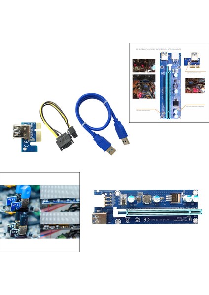 Pcı E x Press Adaptörü Kart 6-Pin Adaptörü Kart Pcı-E - Sata Güç Kablosu (Yurt Dışından)