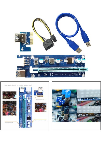 Pcı E x Press Adaptörü Kart 6-Pin Adaptörü Kart Pcı-E - Sata Güç Kablosu (Yurt Dışından)