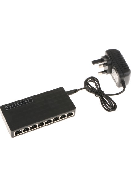 8 Bağlantı Noktası 10 100MBPSMASAÜSTÜ Ethernet Ağı Lan Güç Adaptör Anahtarı Hub (Yurt Dışından)